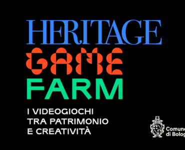 Locandina dell'evento Heritage Game Farm: i videogiochi tra patrimonio e creatività del Comune di Bologna.