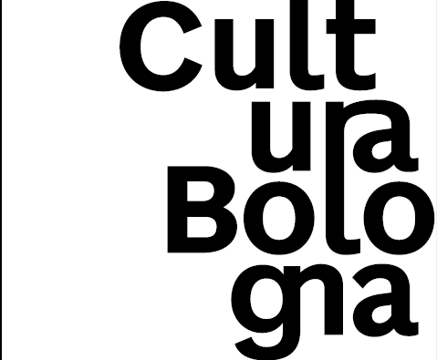 Logo del portale Cultura Bologna con scritta nera su sfondo bianco.