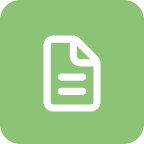 Icona di un documento di testo su sfondo verde